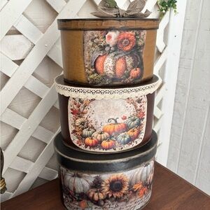 Fall Decor Decorative Pumpkin Themed Storage Boxes
